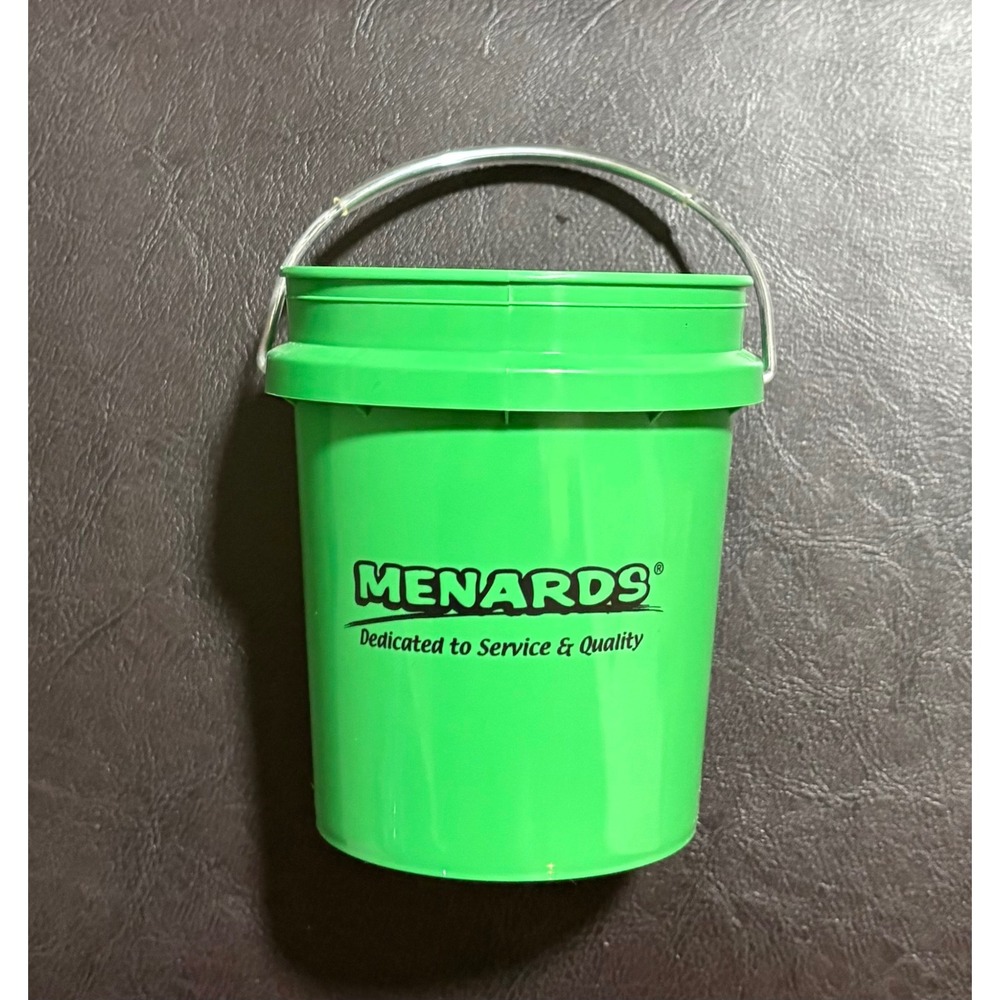 Menards Mini Green Plastic Bucket with Metal Handle Novelty Desktop Organizer